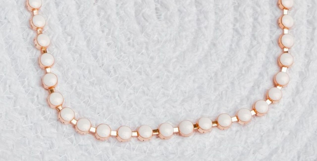 Pearl Studded On Rosegold Necklace